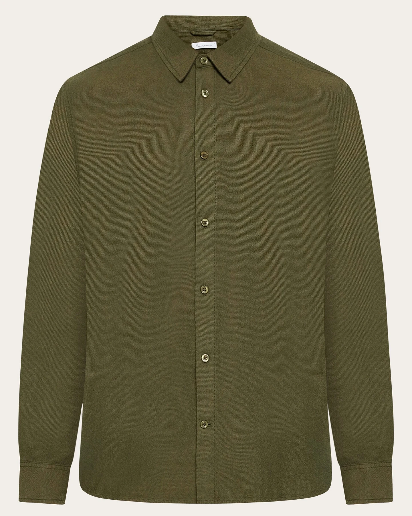 KnowledgeCotton Apparel Herren vegan Hemd Flanell Dune Regular Forrest Night Green – Ansicht 2