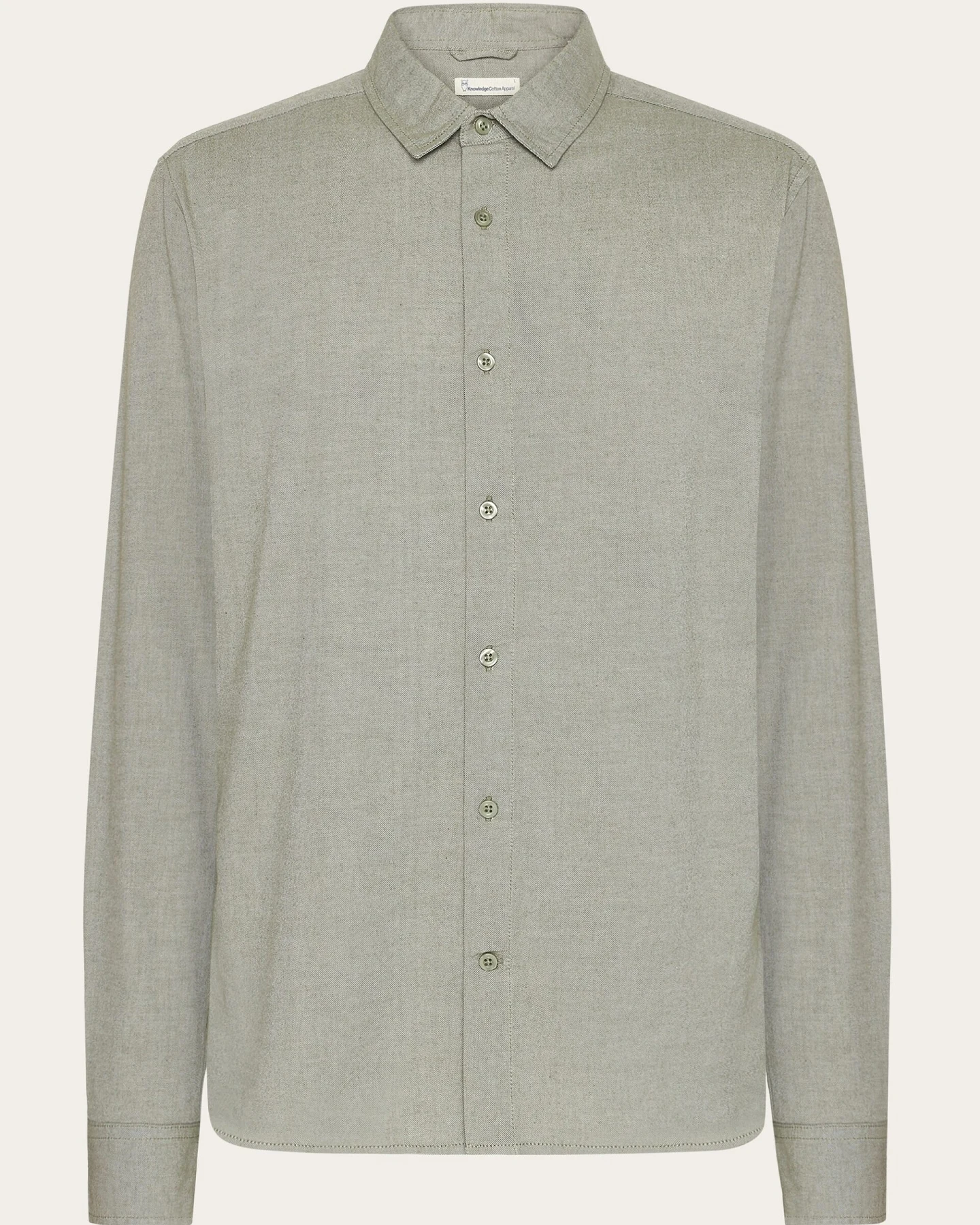 KnowledgeCotton Apparel Herren vegan Hemd Light Twill Burned Olive – Ansicht 2