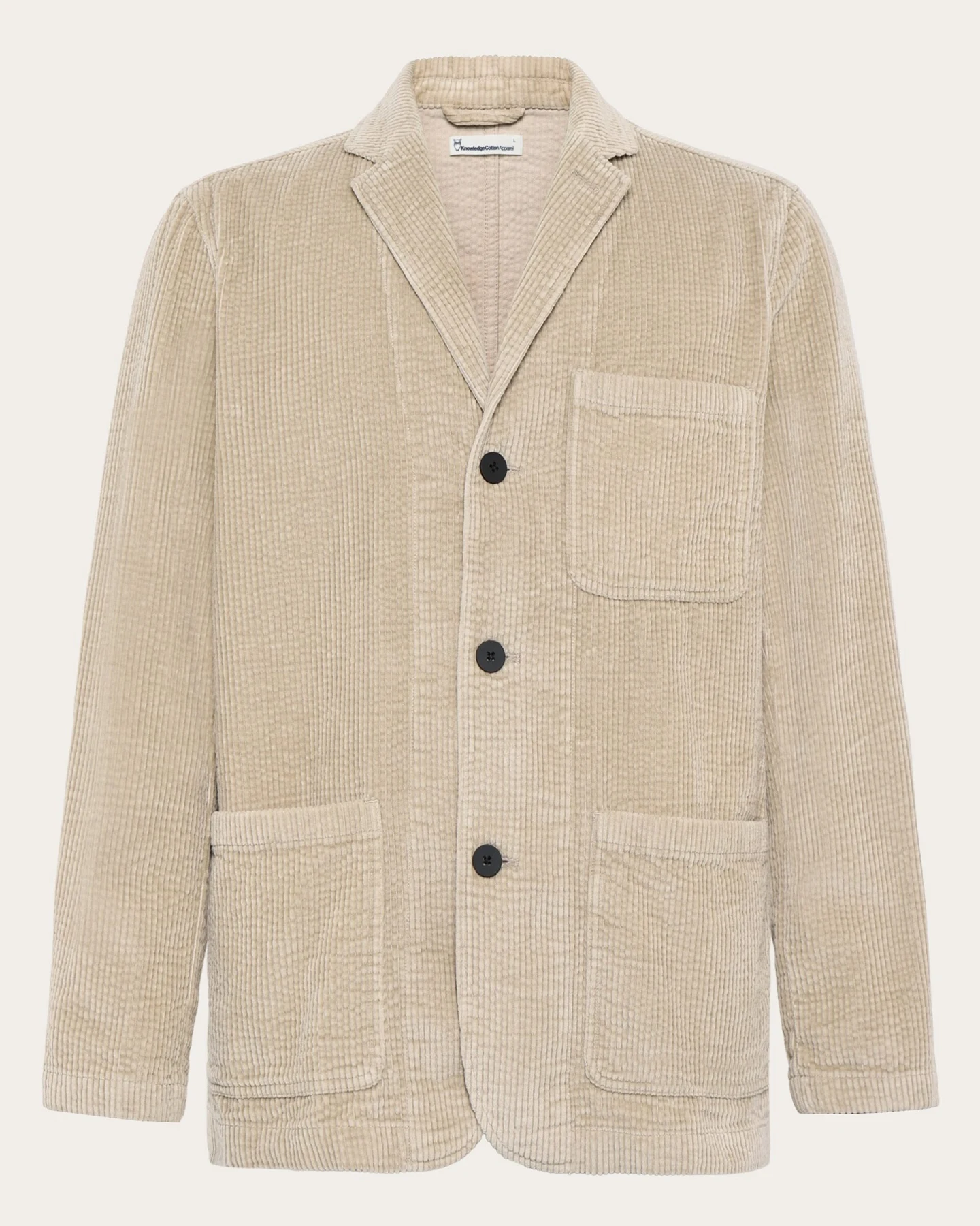 KnowledgeCotton Apparel Herren vegan Blazer Corduroy Light Feather Grau – Ansicht 2