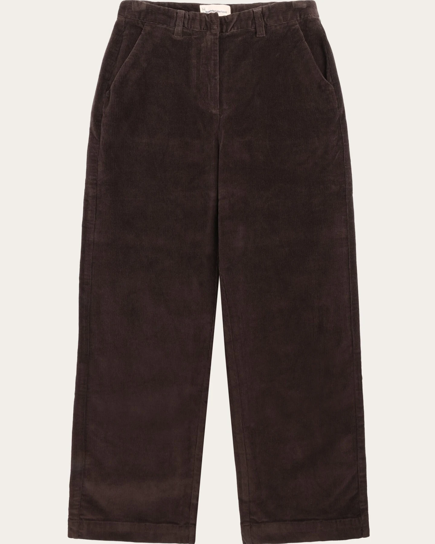 KnowledgeCotton Apparel Damen vegan Hose Bora Wide Corduroy Chocolate Torte – Ansicht 2
