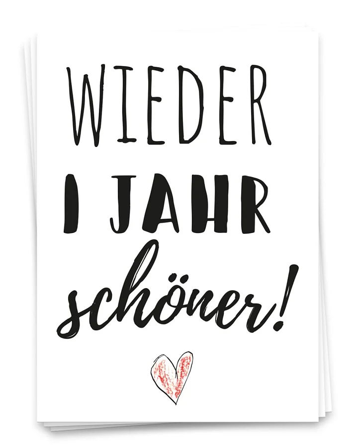 Postkarte A6 Wieder ein Jahr schöner