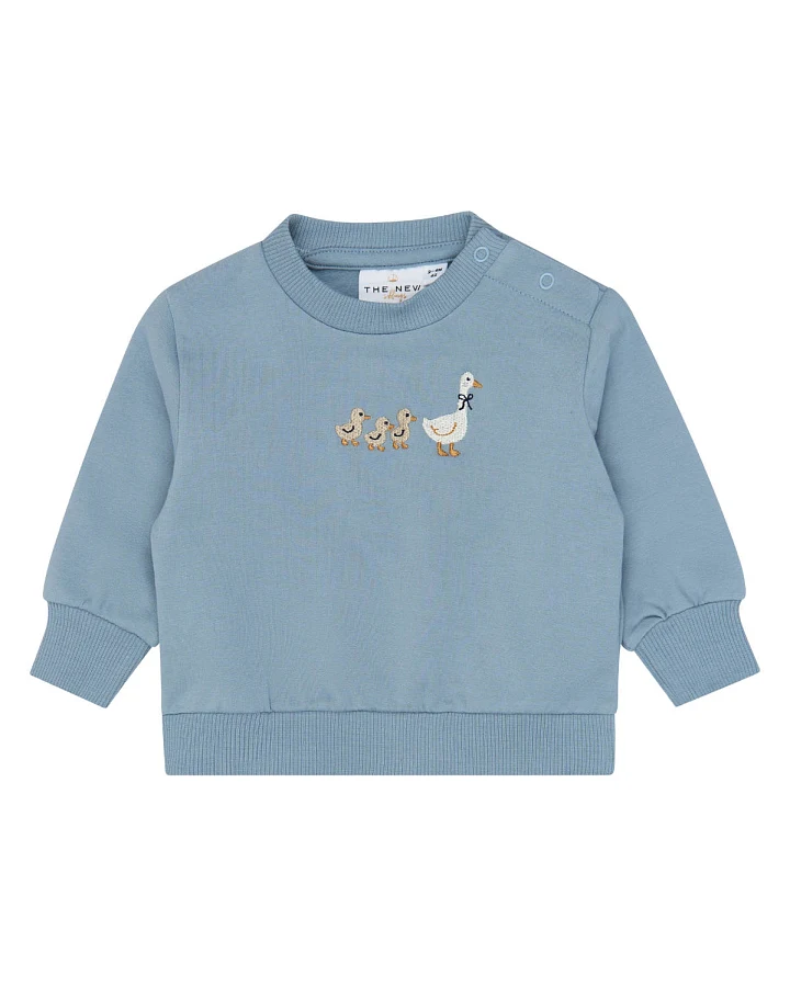 The NEW - Sweatshirt mit Schulterknöpfen "Ente" rauchblau