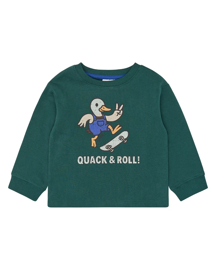 The NEW - Sweatshirt "Quack&Roll" dunkelgrün
