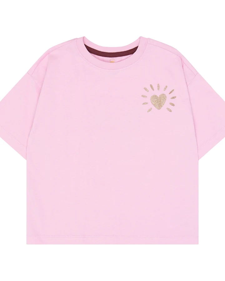 The NEW - T-Shirt mit Glitzerapplikation rosa
