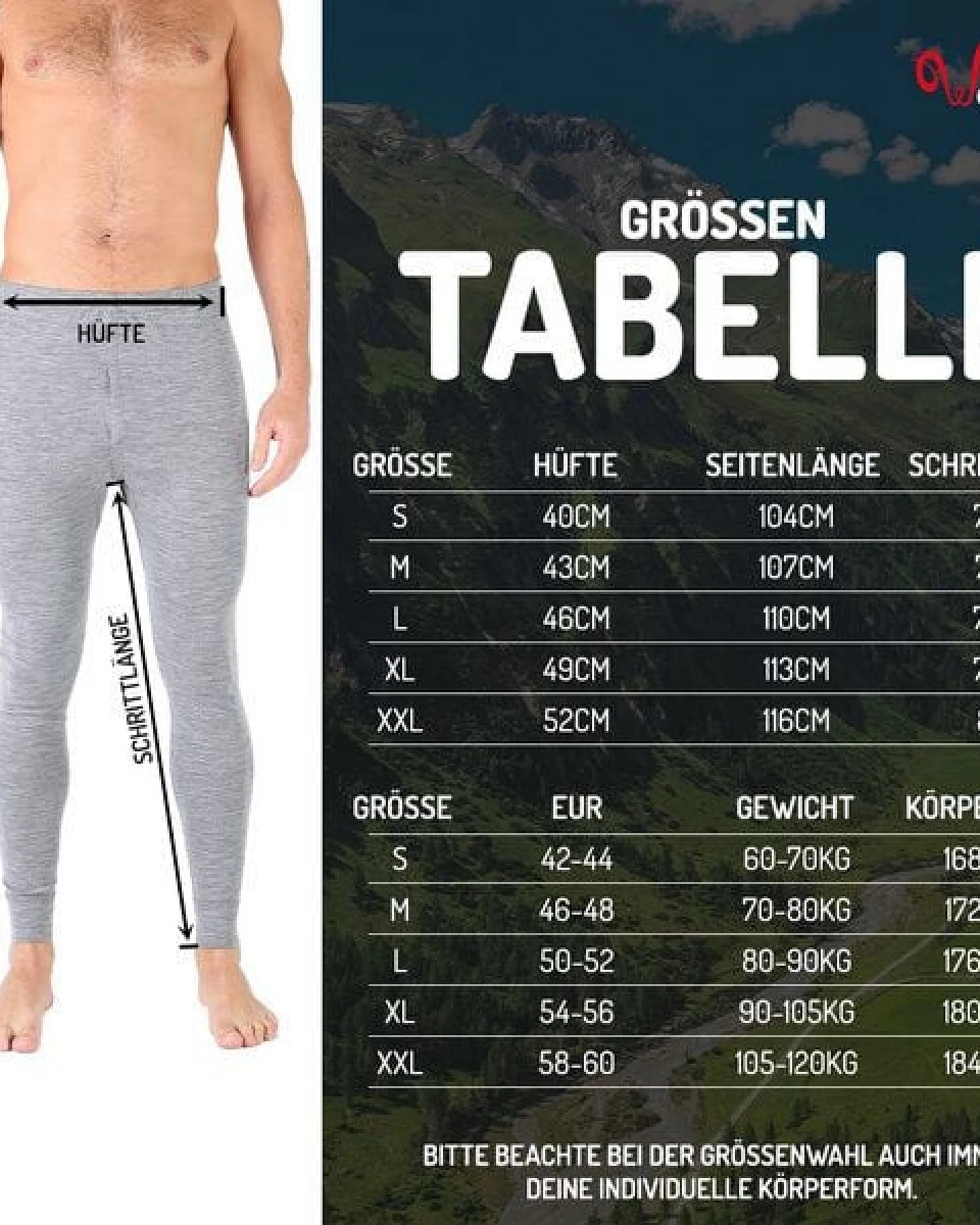 Woolona Merino Unterhose Herren - ATLAS - 100% Merinowolle – Ansicht 2