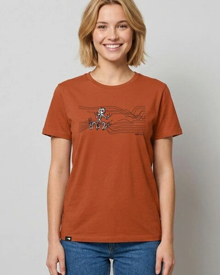 little kiwi Damen T-Shirt, "Frosch", Sudan Brown