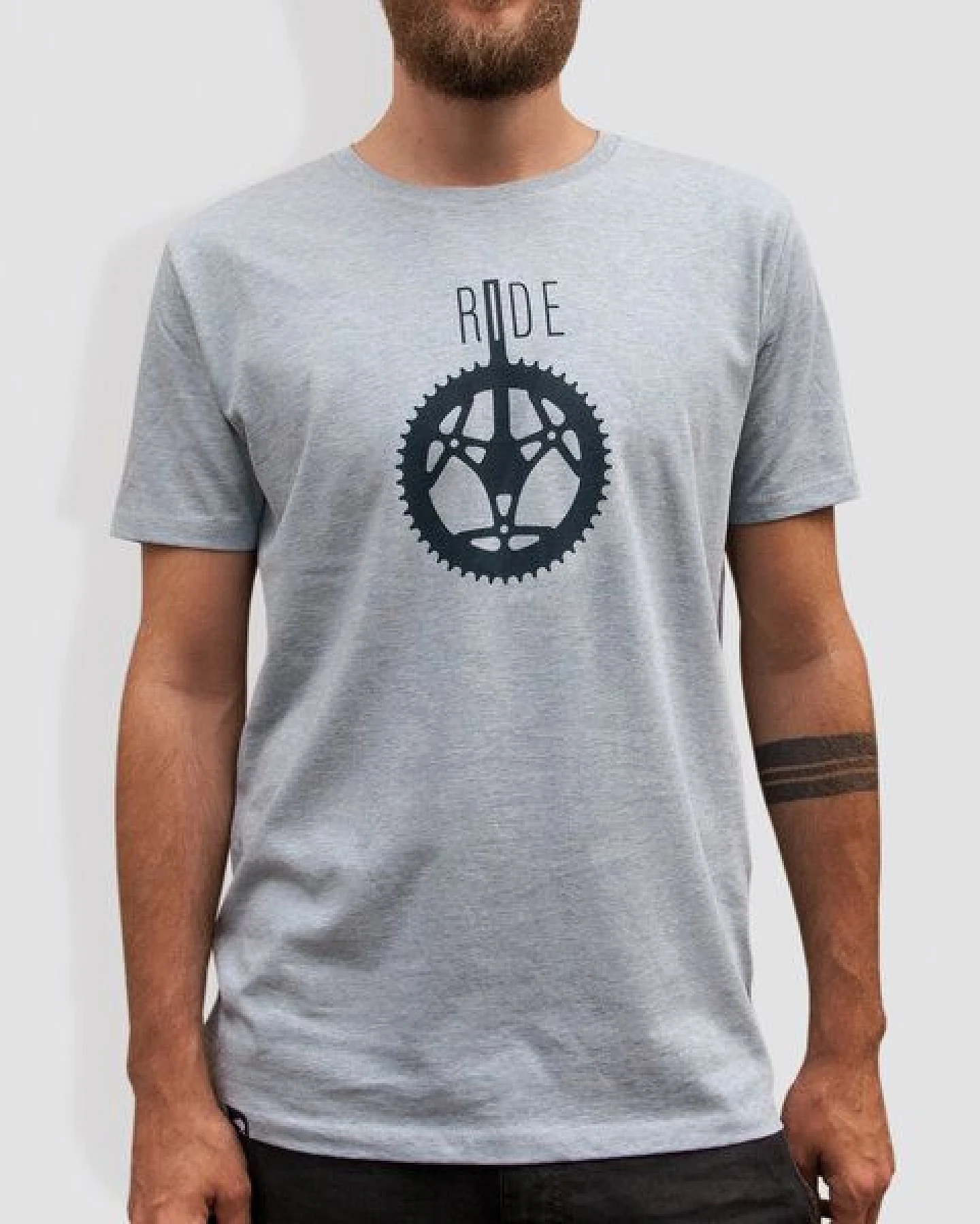 little kiwi Herren T-Shirt, "Ride", Ocean Depth, Heather Ice Blue – Ansicht 2