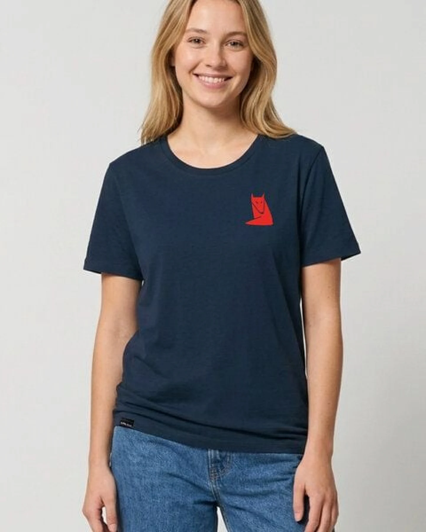 little kiwi Damen T-Shirt, "Fuchs", Navy, Dark Heather Indigo – Ansicht 2