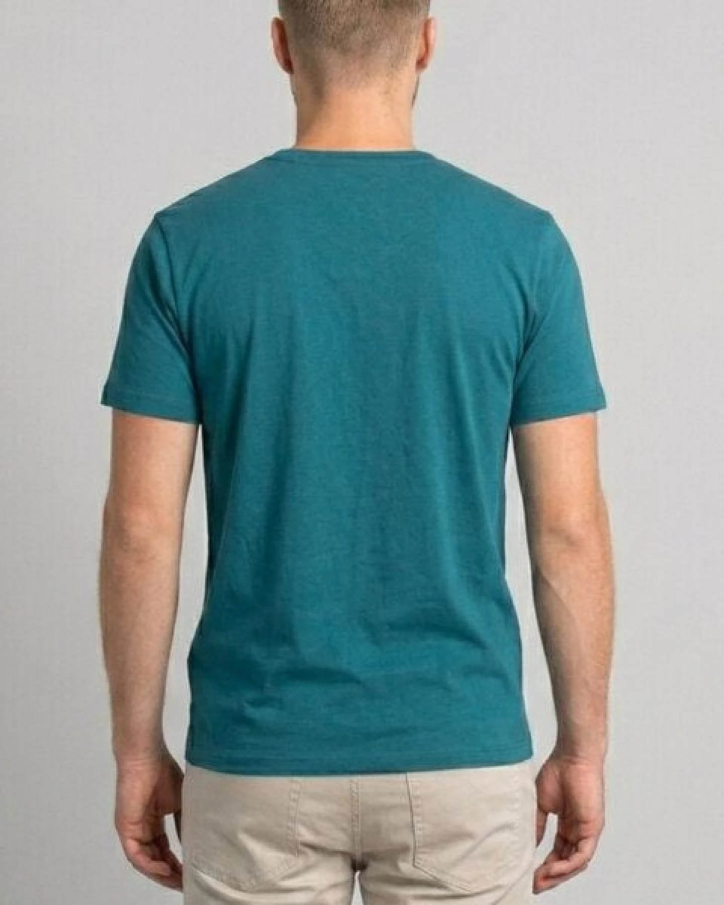 little kiwi Herren T-Shirt, "Ride", Ocean Depth, Heather Ice Blue – Ansicht 3