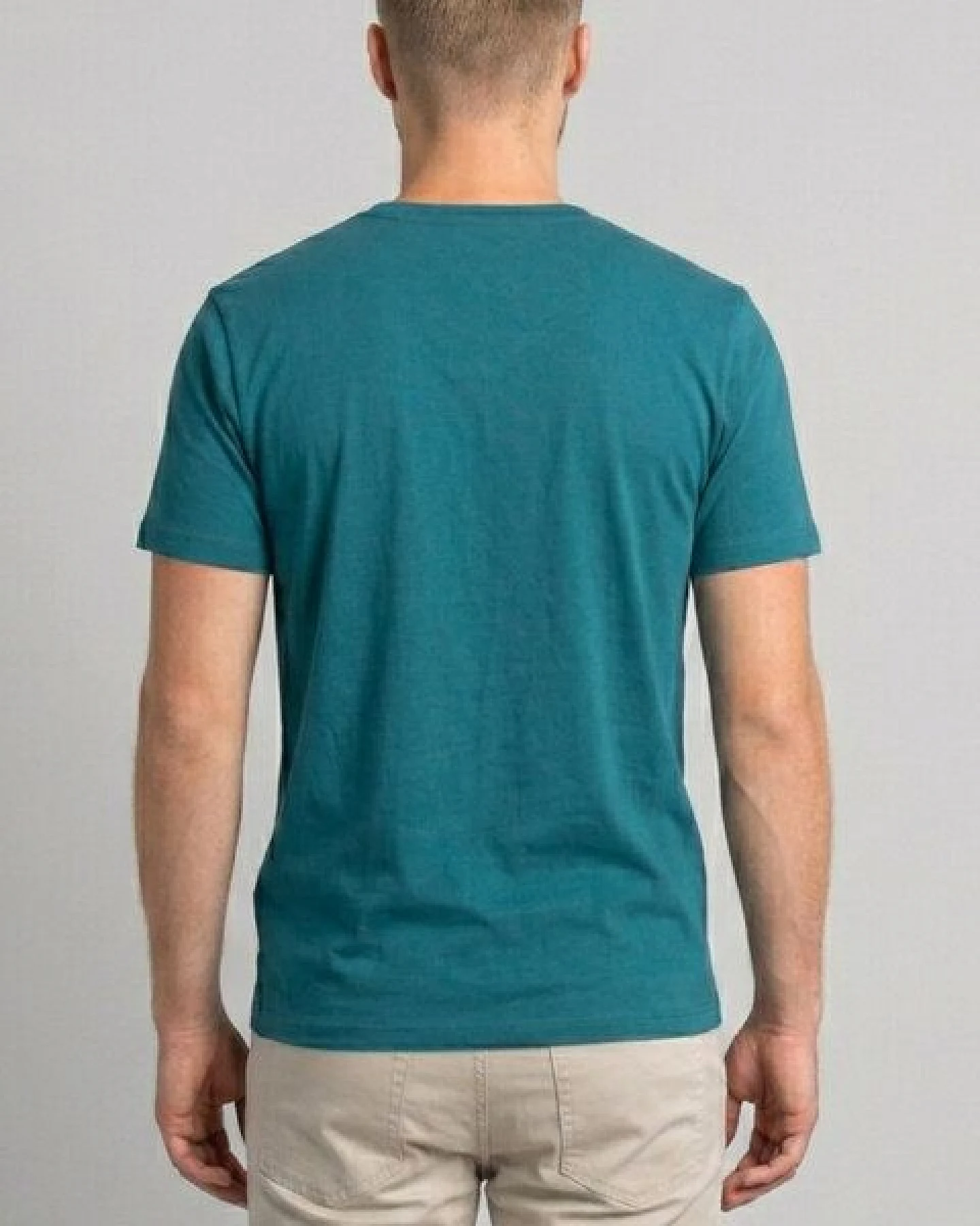 little kiwi Herren T-Shirt, "Ride", Ocean Depth, Heather Ice Blue – Ansicht 3
