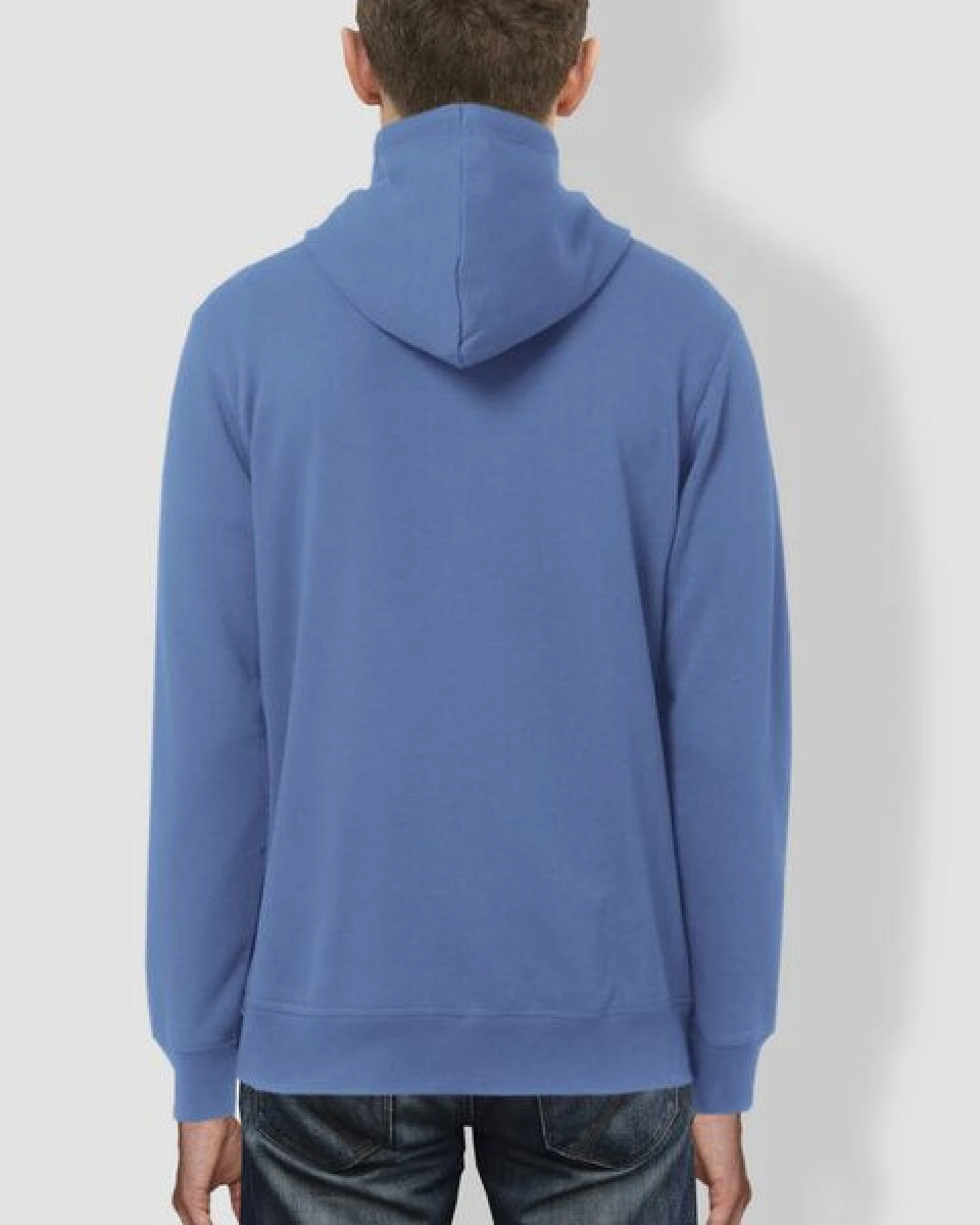 Herren Hoodie, "little kiwi", Burgundy, Bright Blue – Ansicht 3