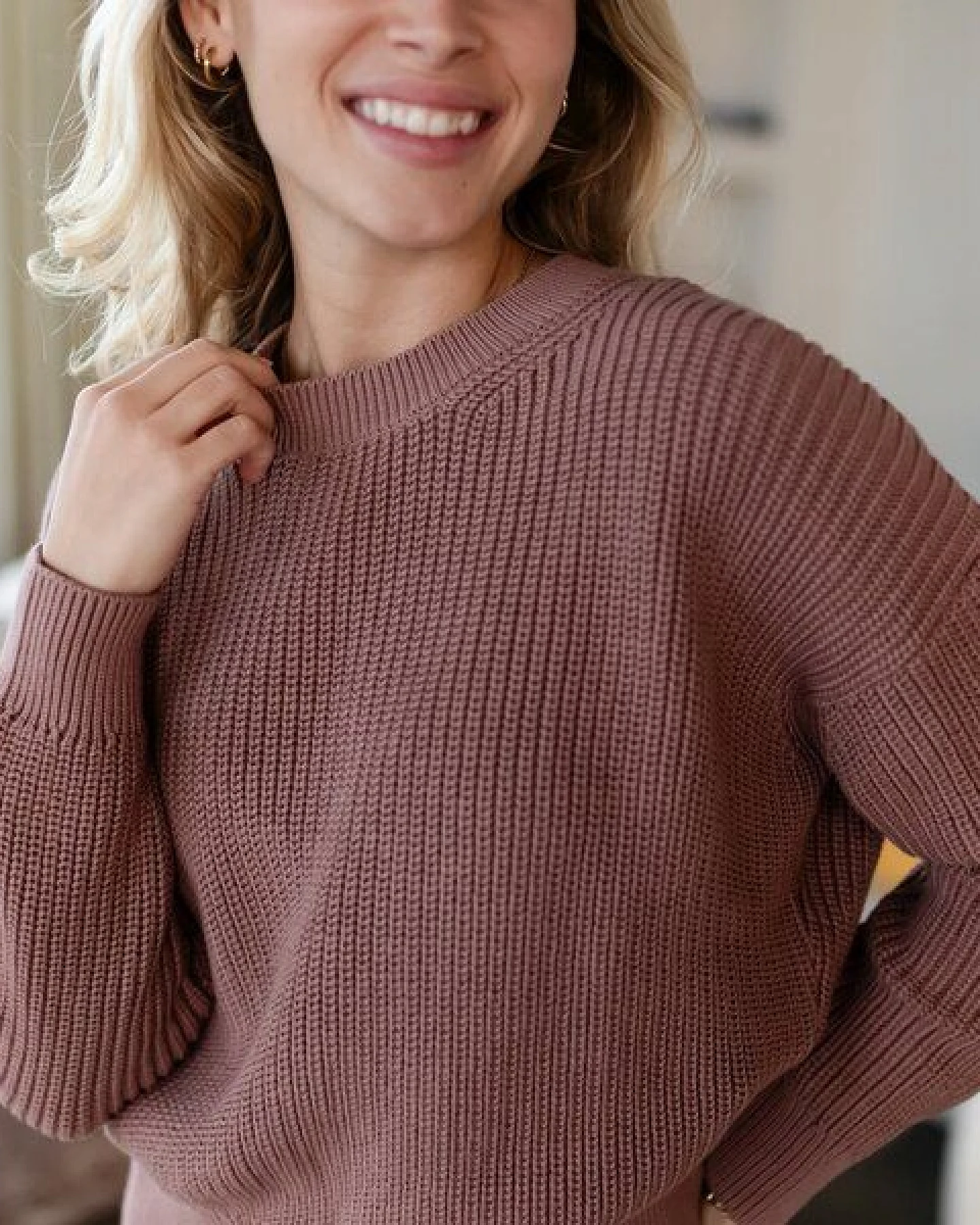 NORDLICHT Grobstrick Pullover aus 100% Baumwolle MARA – Ansicht 2