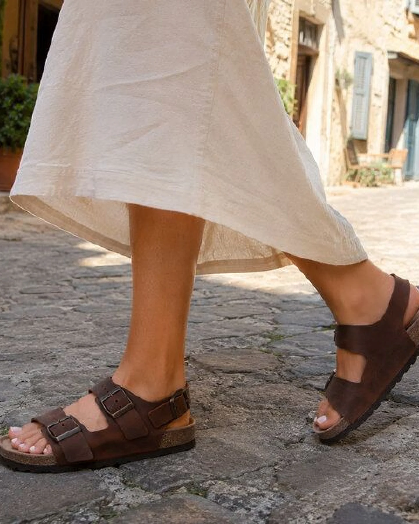 Tuffeln Leder Sandalen Baltrum mit weichem Kork-Fußbett hinten geschlossen – Ansicht 2