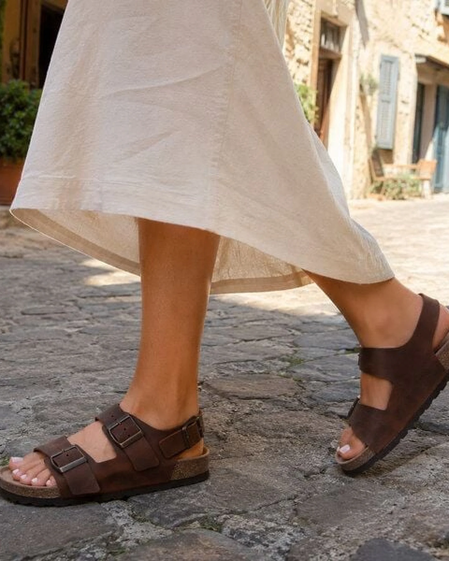 Tuffeln Leder Sandalen Baltrum mit weichem Kork-Fußbett hinten geschlossen – Ansicht 2