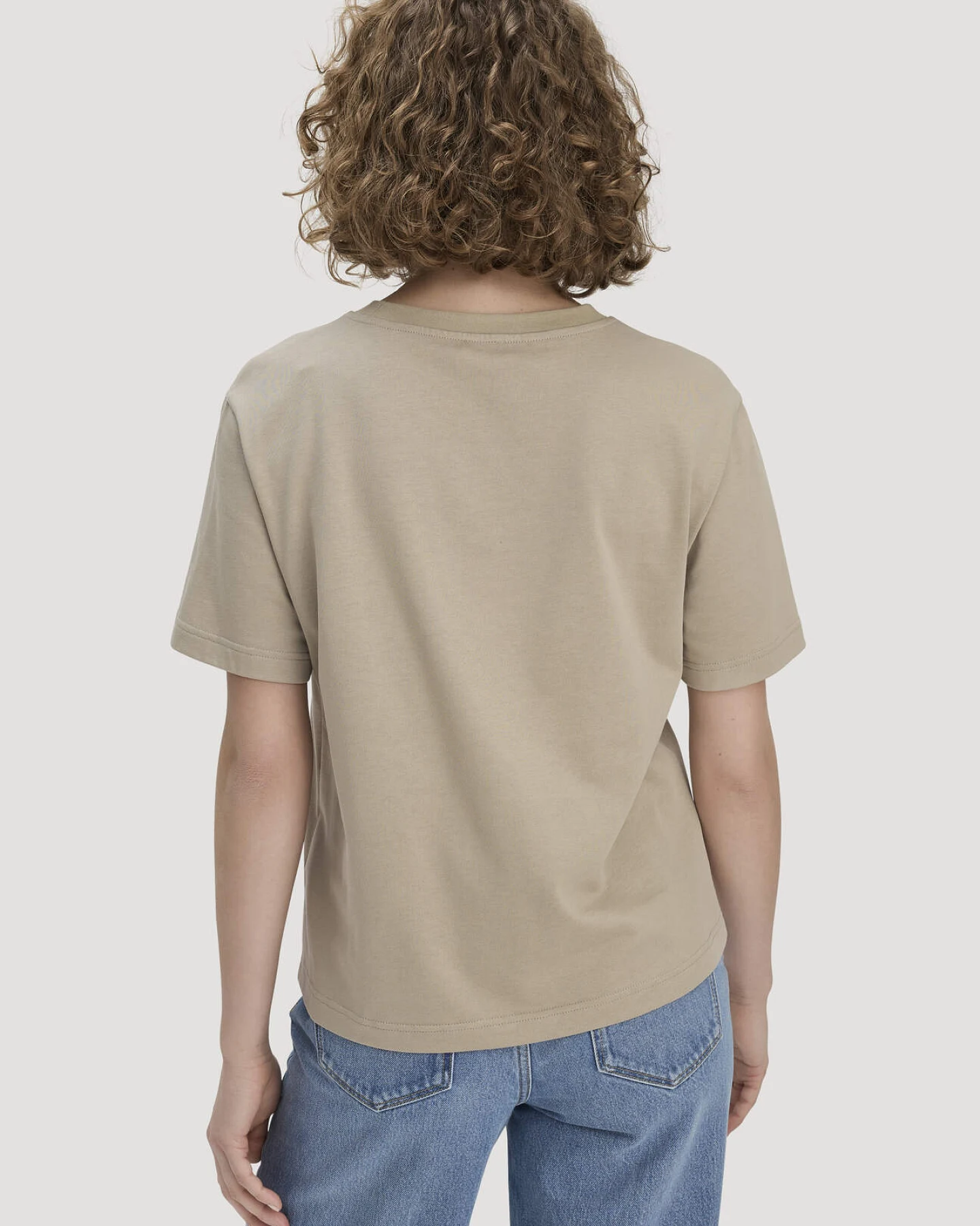 hessnatur Damen Heavy Jersey T-Shirt Oversize aus Bio-Baumwolle - beige - Größe M – Ansicht 3