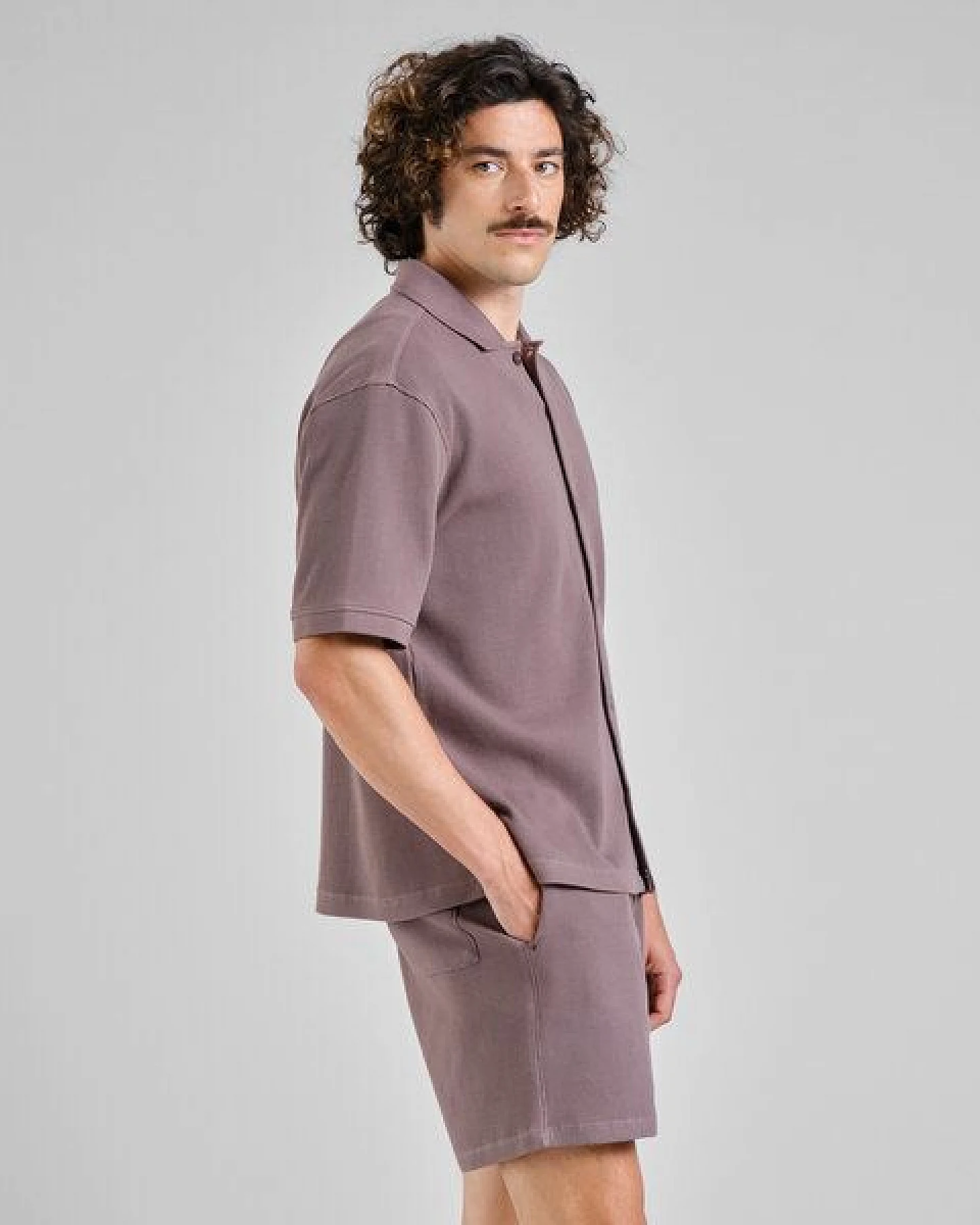 DEDICATED Herren Shirt aus Bio-Baumwolle - Falkvik Waffle – Ansicht 2