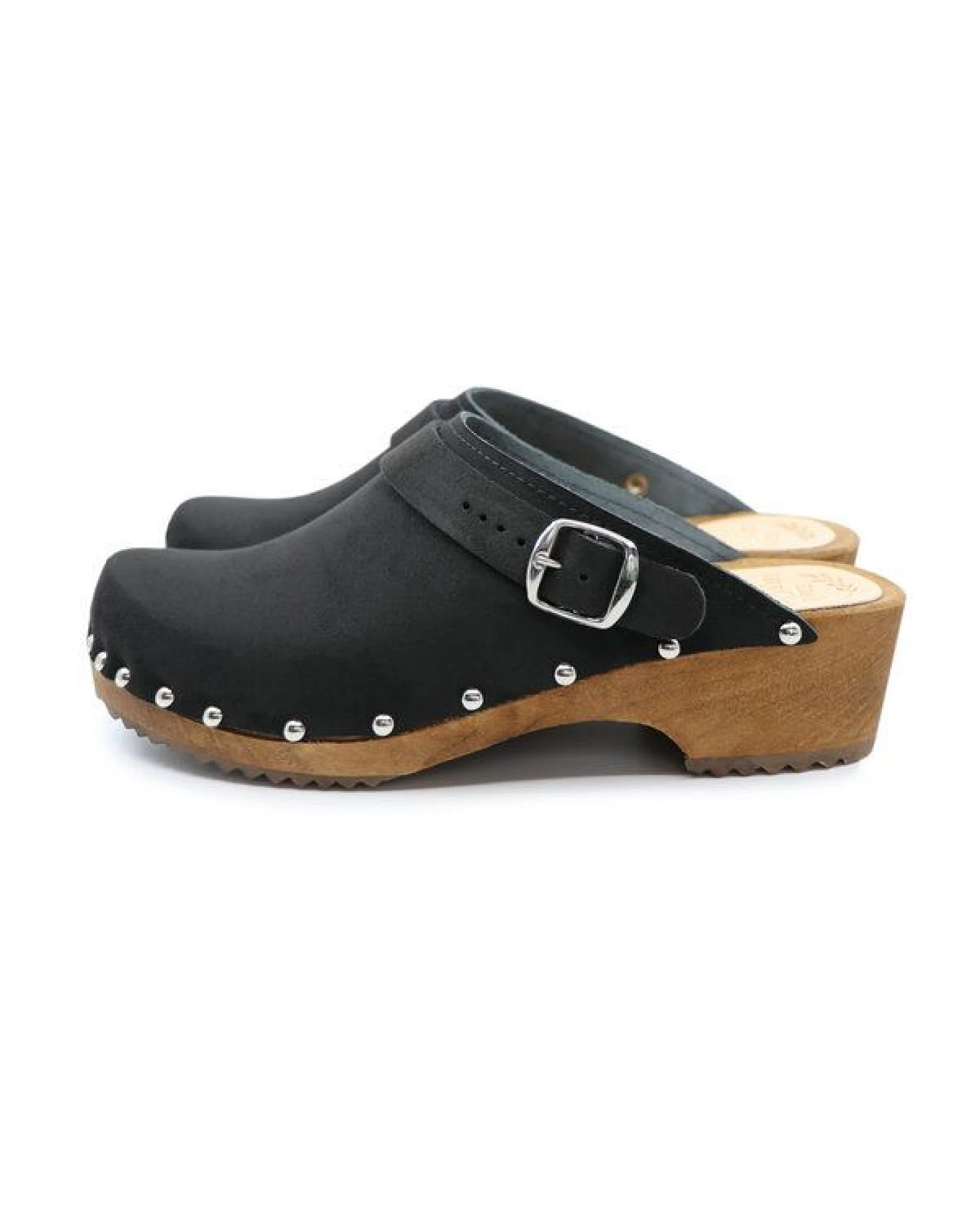 LYCKA - Nieten schwedische Holz Clogs von me&myClogs - low heel – Ansicht 2