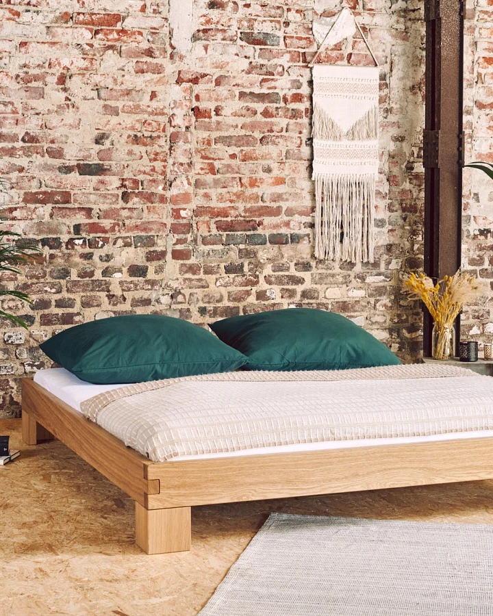 Vollholz Bett Eiche