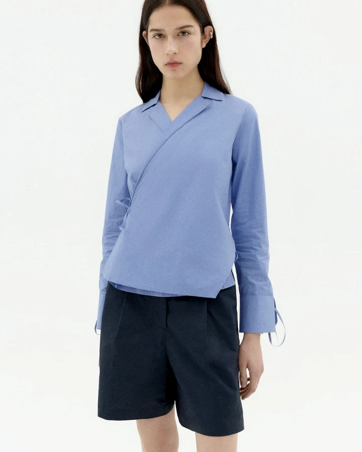 Thinking MU Damen vegan Bluse Lenie Blau