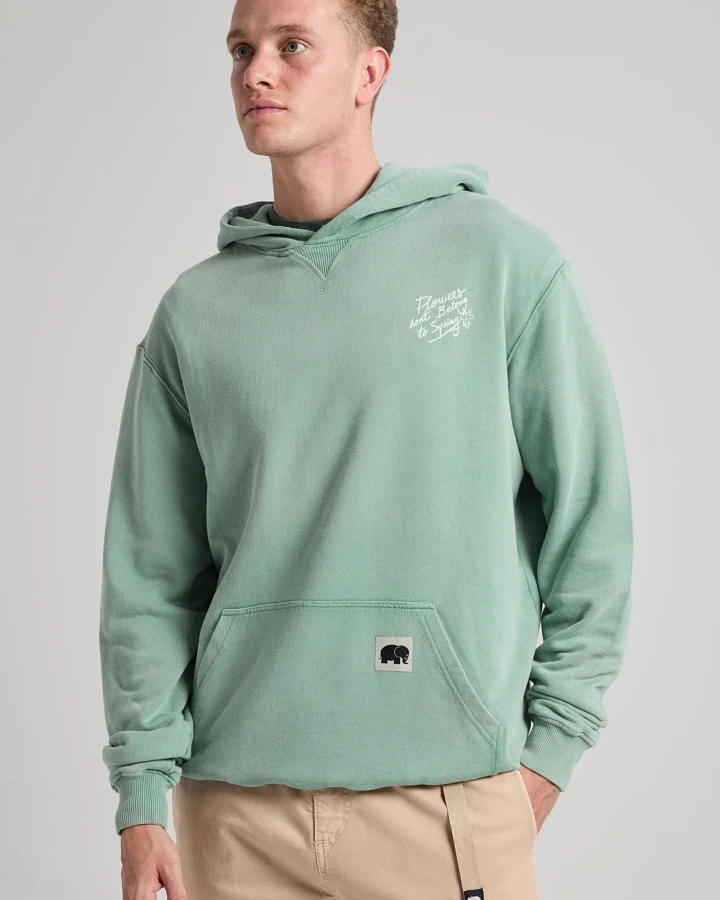 Trendsplant Herren vegan Hoodie Flowers Vintage Sage