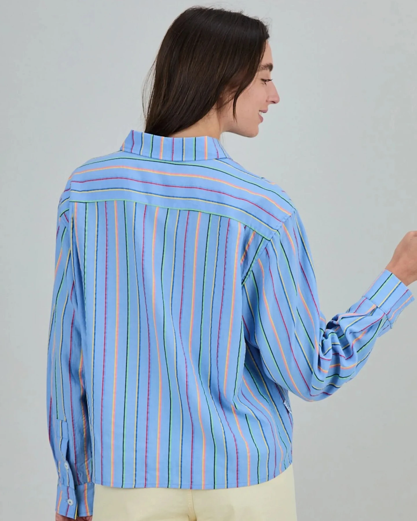Bluse Stripes Boxy Blau – Ansicht 5