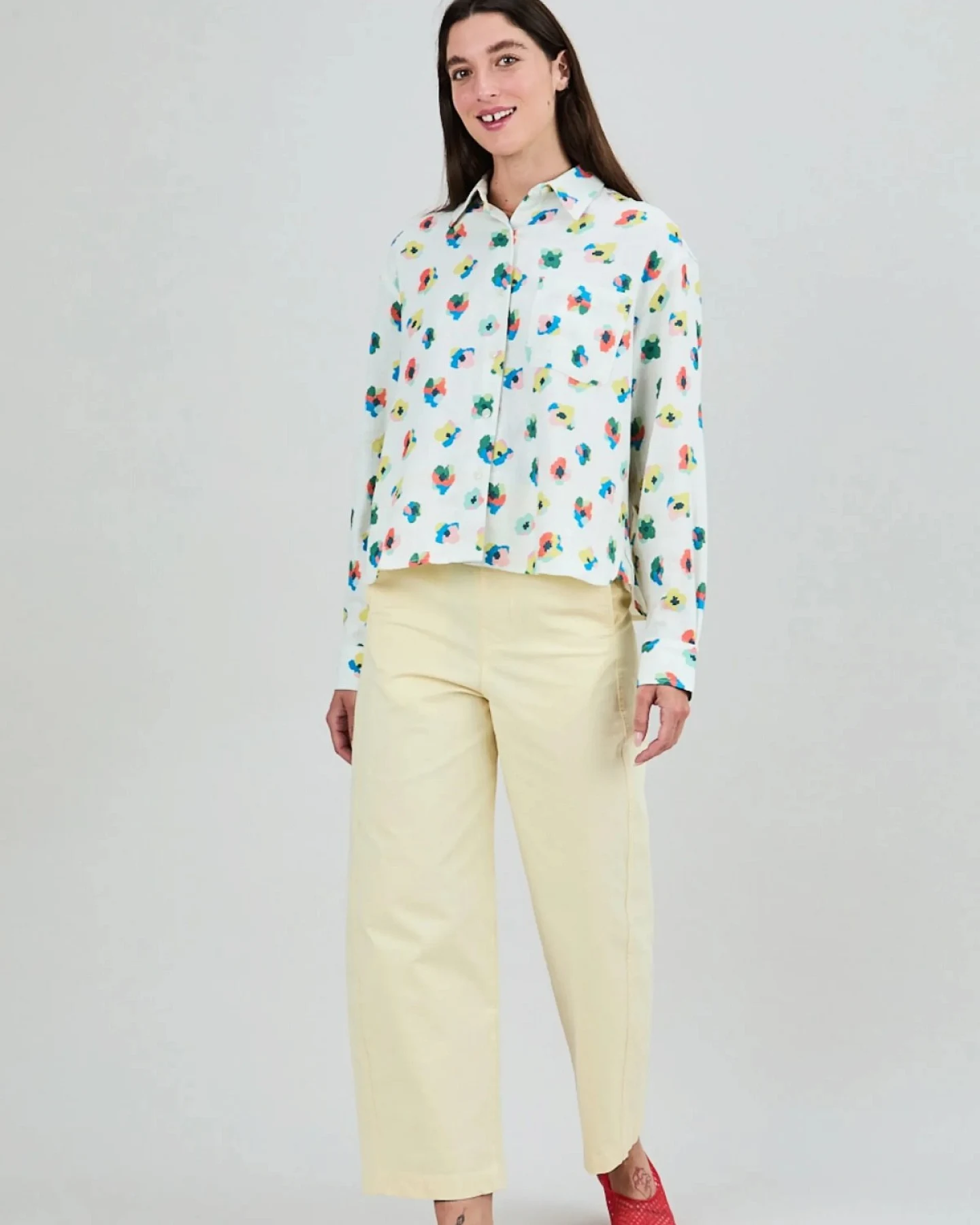 Bluse Mini Flower Boxy Off White – Ansicht 4