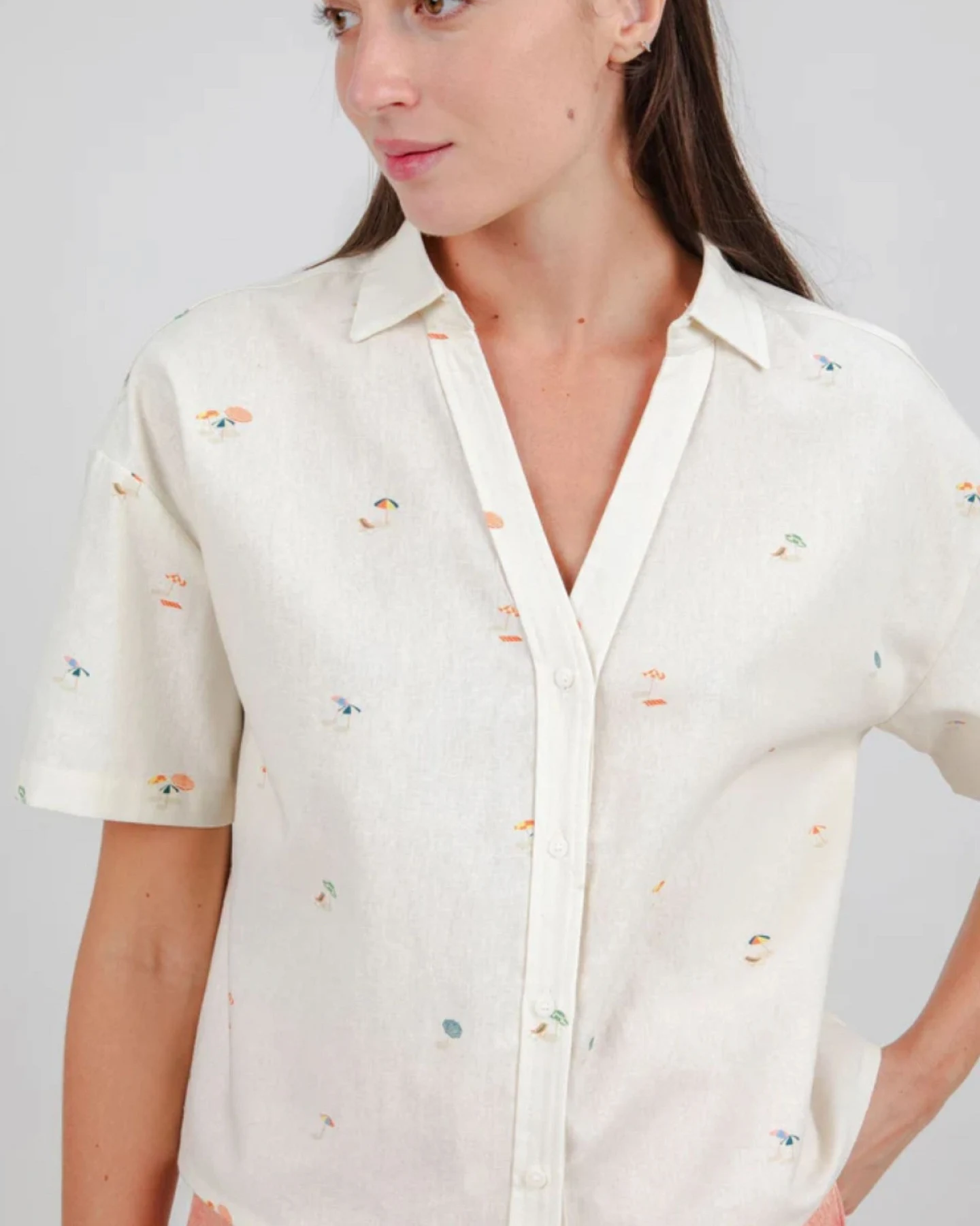 Bluse Beach Please Cropped Off White – Ansicht 2