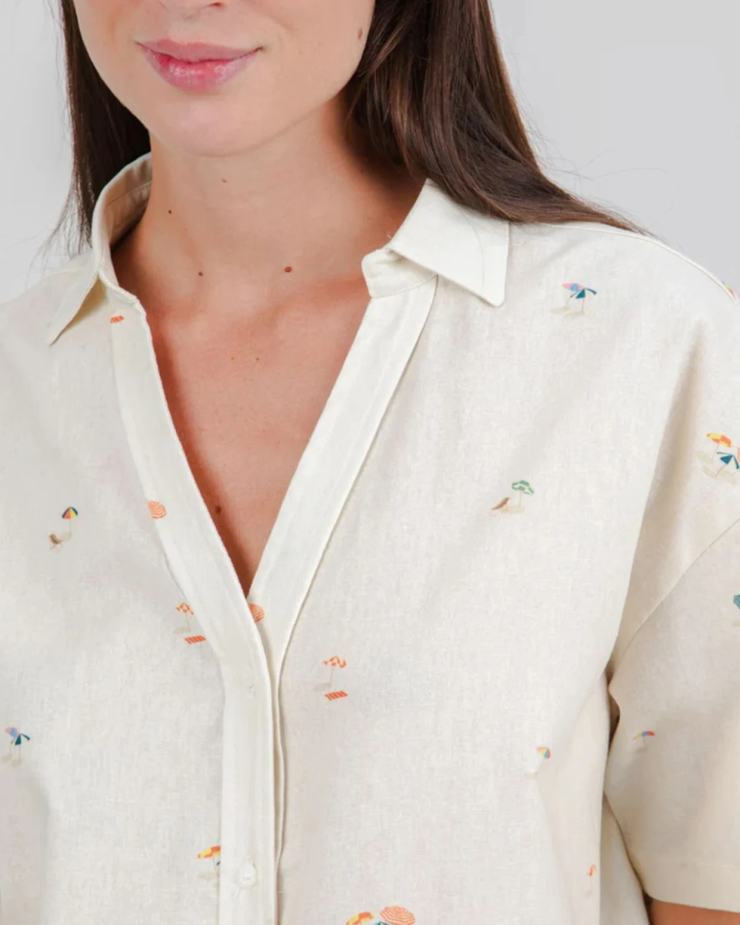 Bluse Beach Please Cropped Off White – Ansicht 3