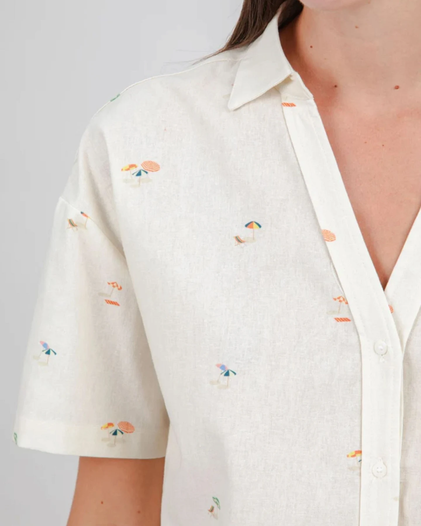 Bluse Beach Please Cropped Off White – Ansicht 5