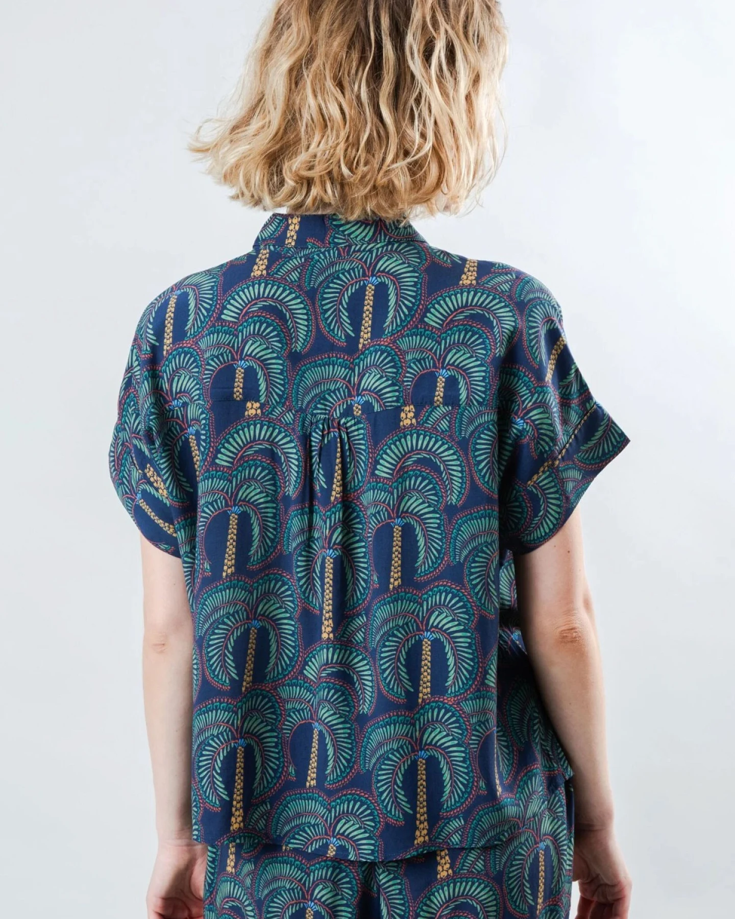Bluse Borneo Batwing Blau – Ansicht 4