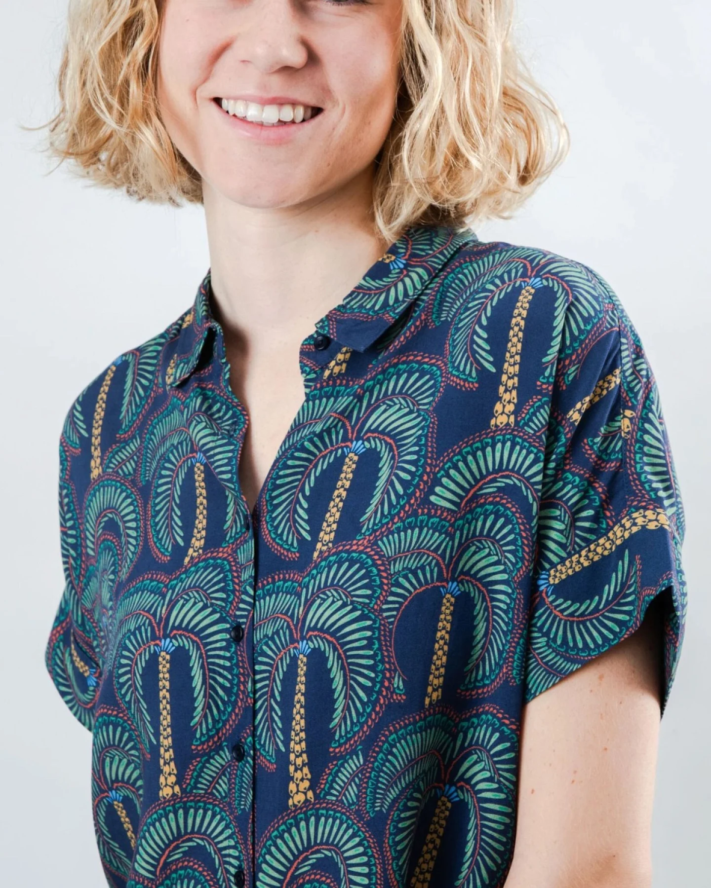 Bluse Borneo Batwing Blau – Ansicht 5