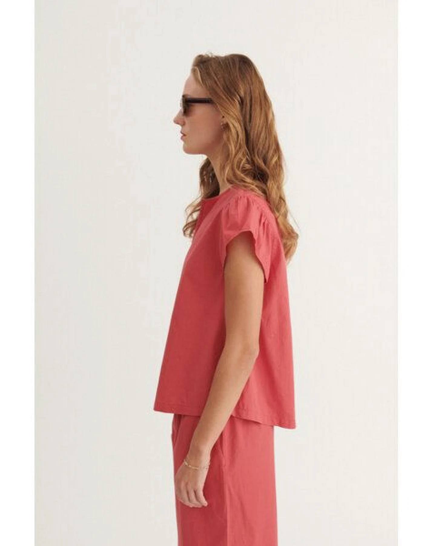 Basic Apparel Kurzarm Shirt SILJE Bluse aus Bio-Baumwolle – Ansicht 3