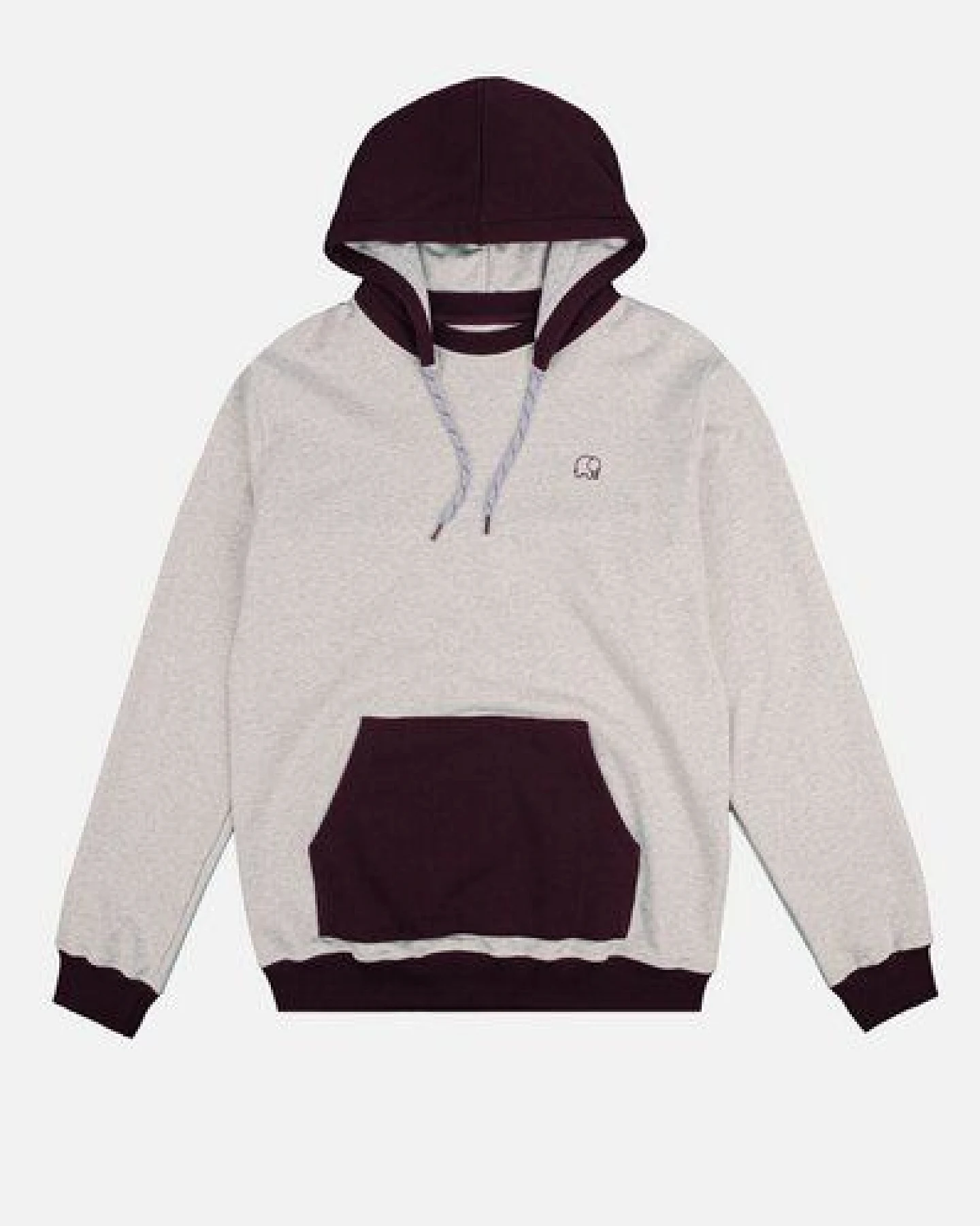 Trendsplant The Hooded Oversized Sweatshirt Warm Heather Grey/Wine Red – Ansicht 2