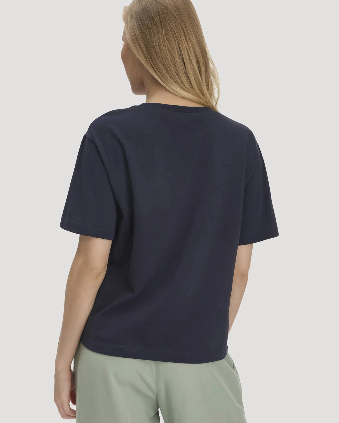 hessnatur Damen Heavy Jersey T-Shirt Oversize aus Bio-Baumwolle - blau - Größe M – Ansicht 3