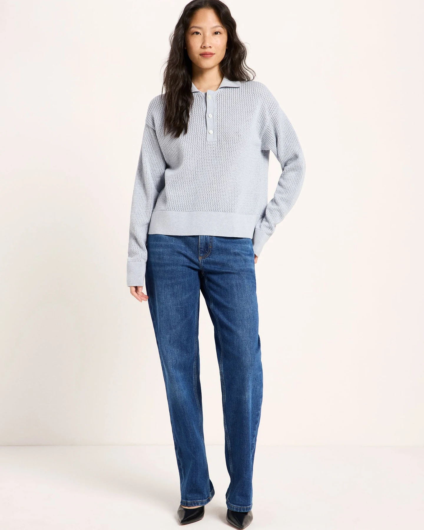 Pullover mit Polo-Kragen (GOTS) – Ansicht 2