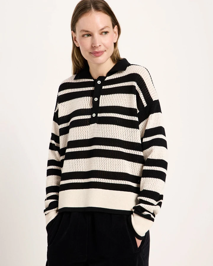 Pullover mit Polo-Kragen (GOTS)