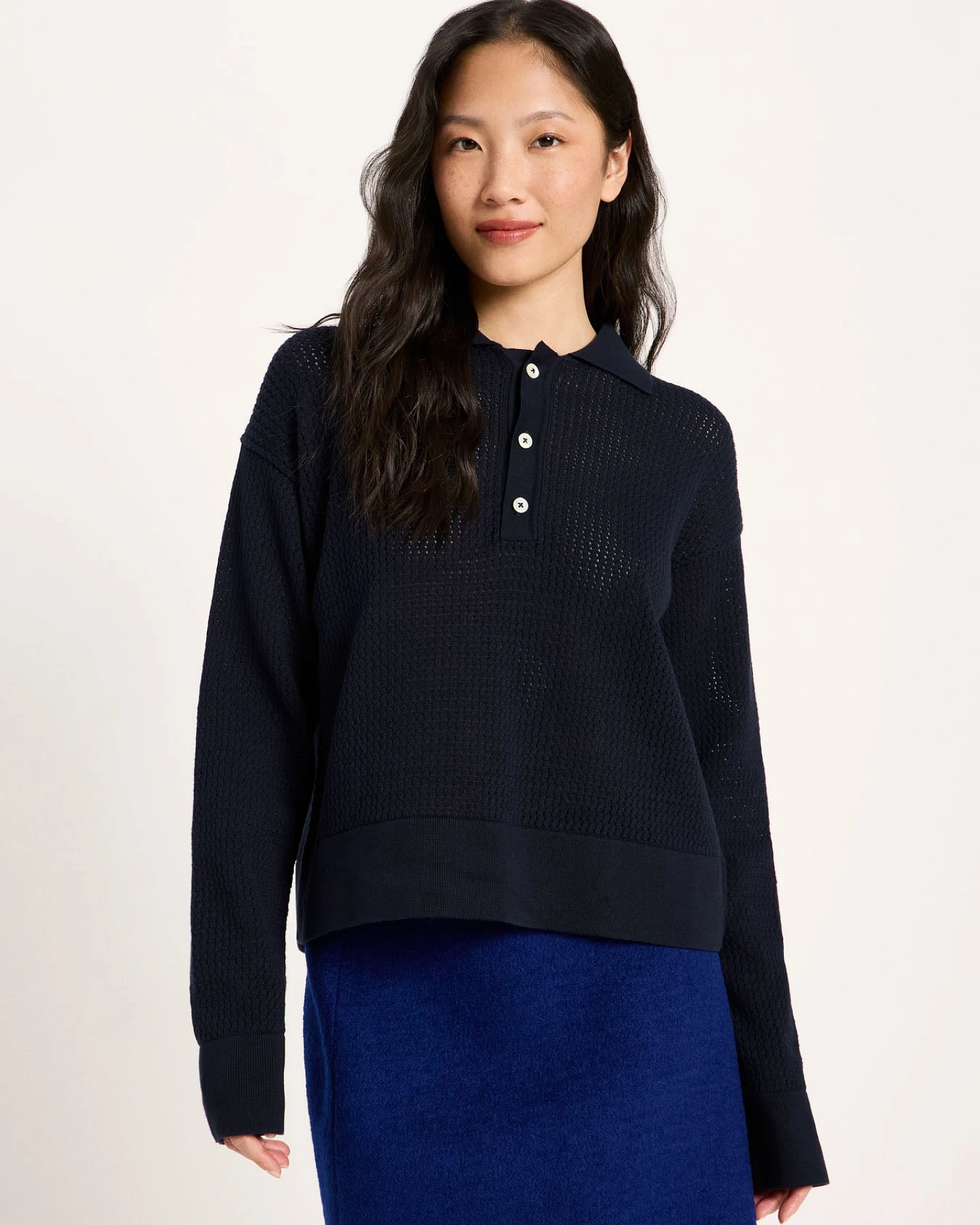 Pullover mit Polo-Kragen (GOTS) – Ansicht 3