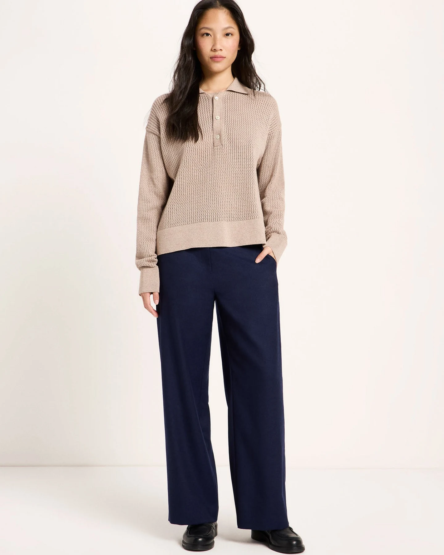 Pullover mit Polo-Kragen (GOTS) – Ansicht 2