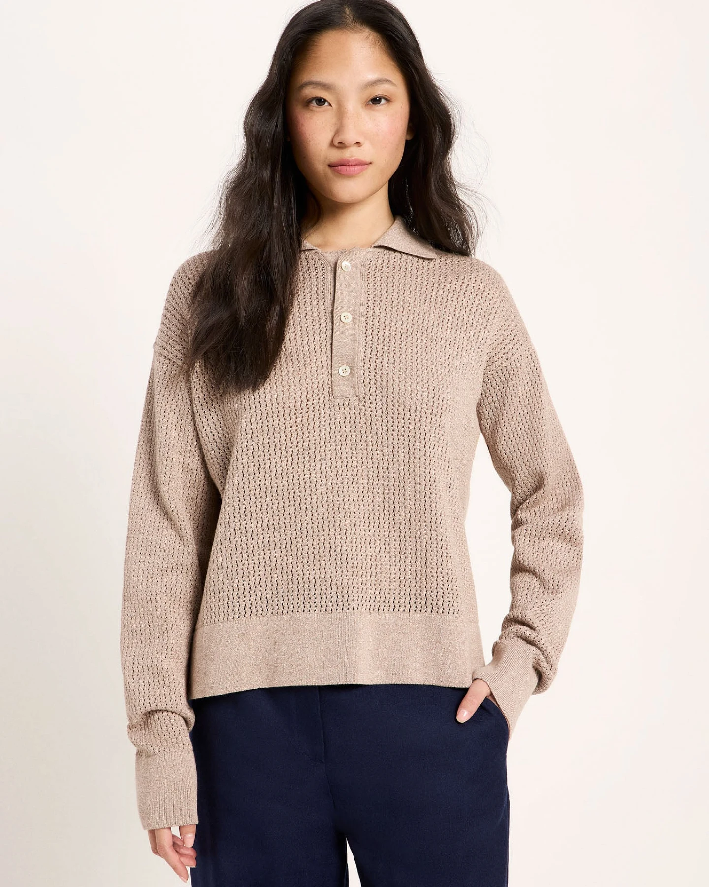 Pullover mit Polo-Kragen (GOTS) – Ansicht 2