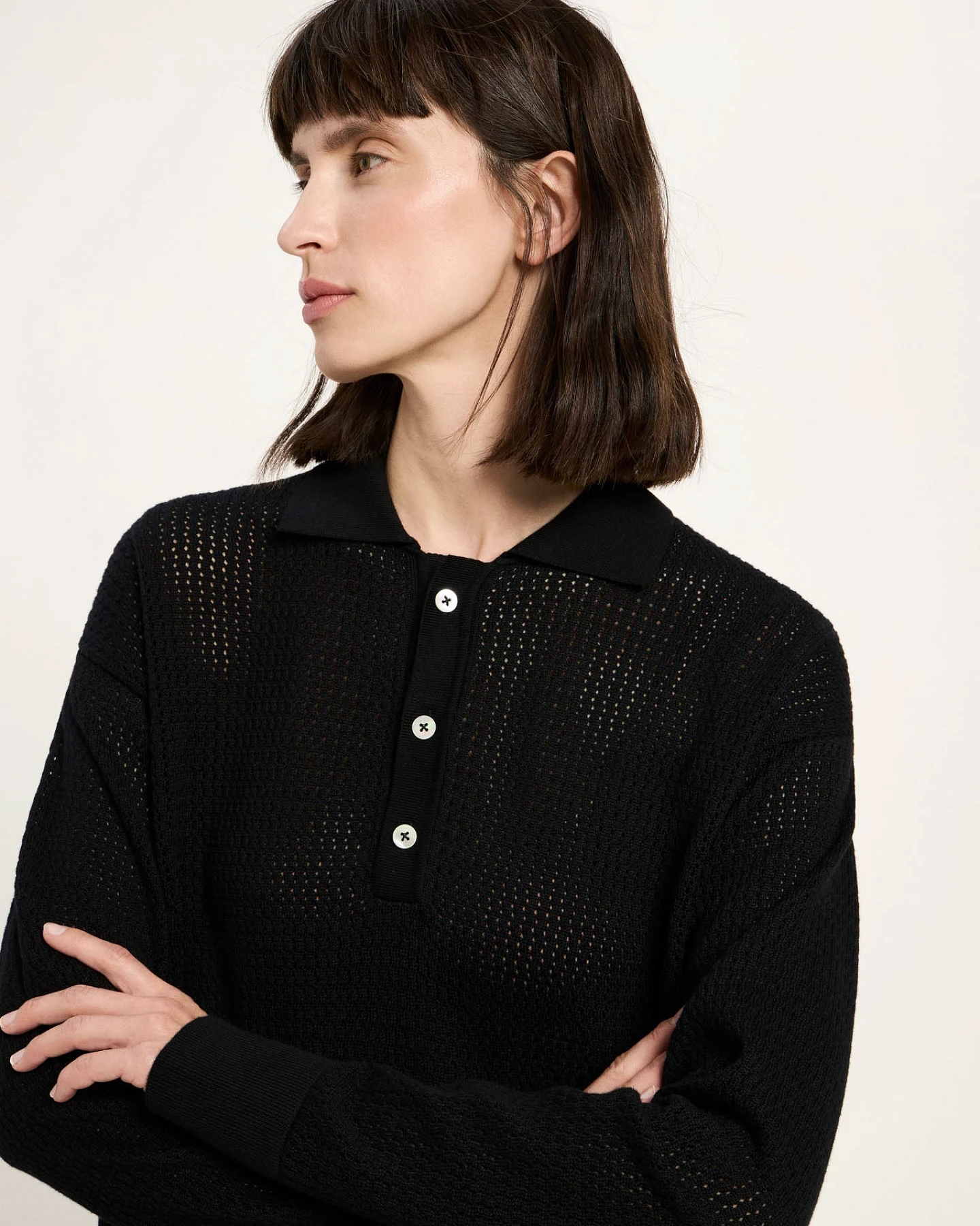 Pullover mit Polo-Kragen (GOTS) – Ansicht 2