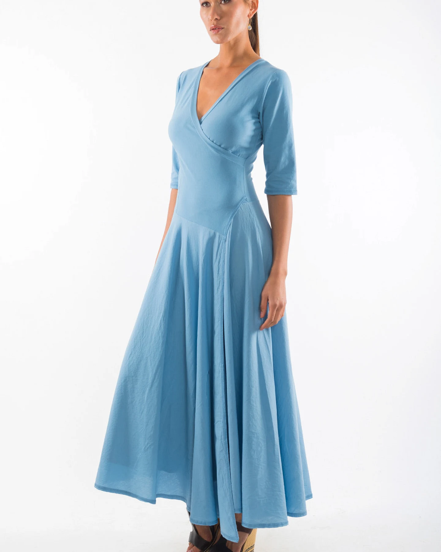 RAVENS VIEW IBIZA Damen vegan Kleid Veronika Faded Denim – Ansicht 2