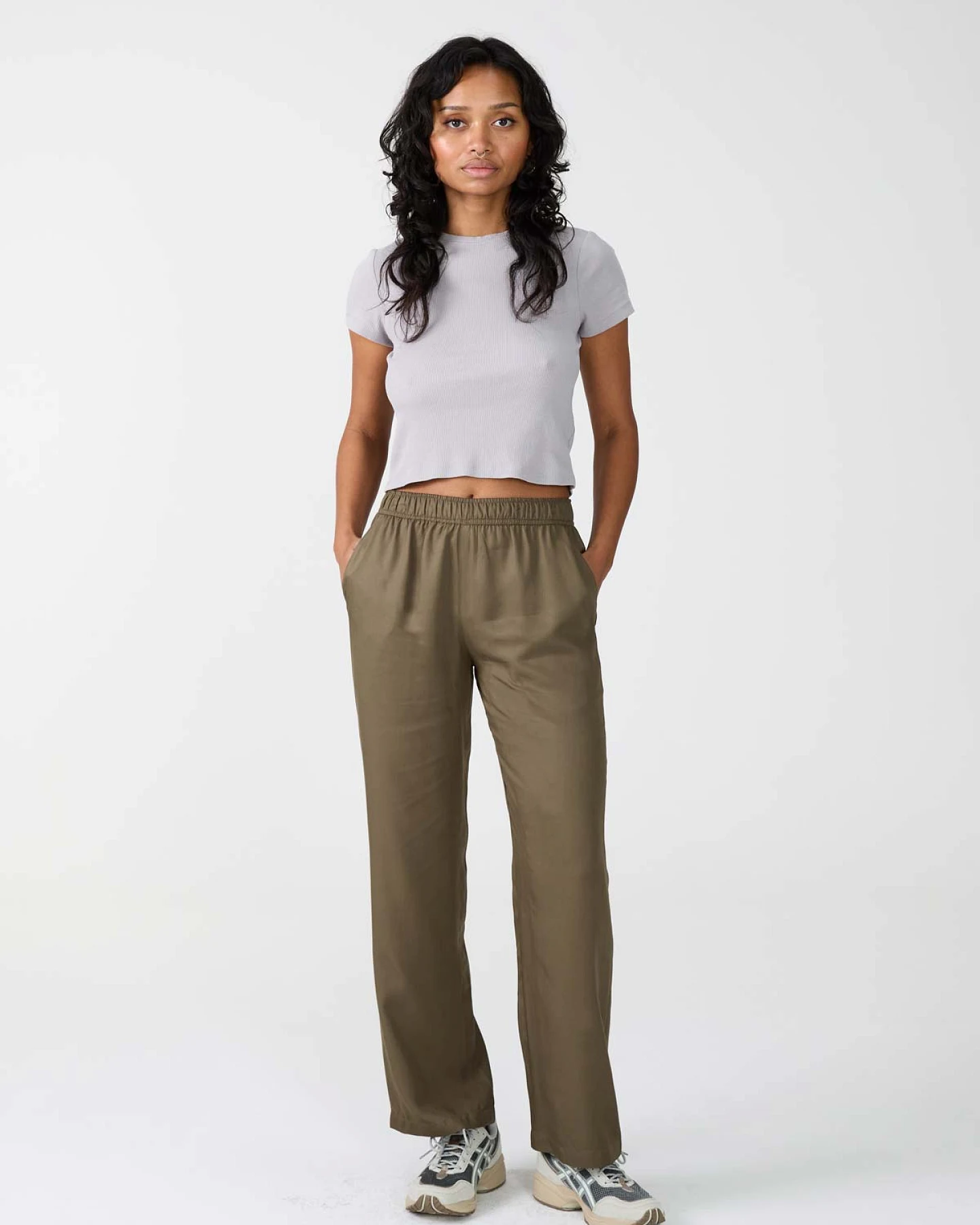 Yahmo Damen vegan Hose Hilde Olive – Ansicht 2