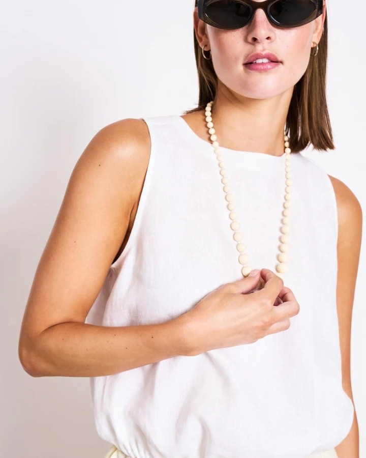 JAN 'N JUNE Damen vegan Cropped Top Lupin Weiß