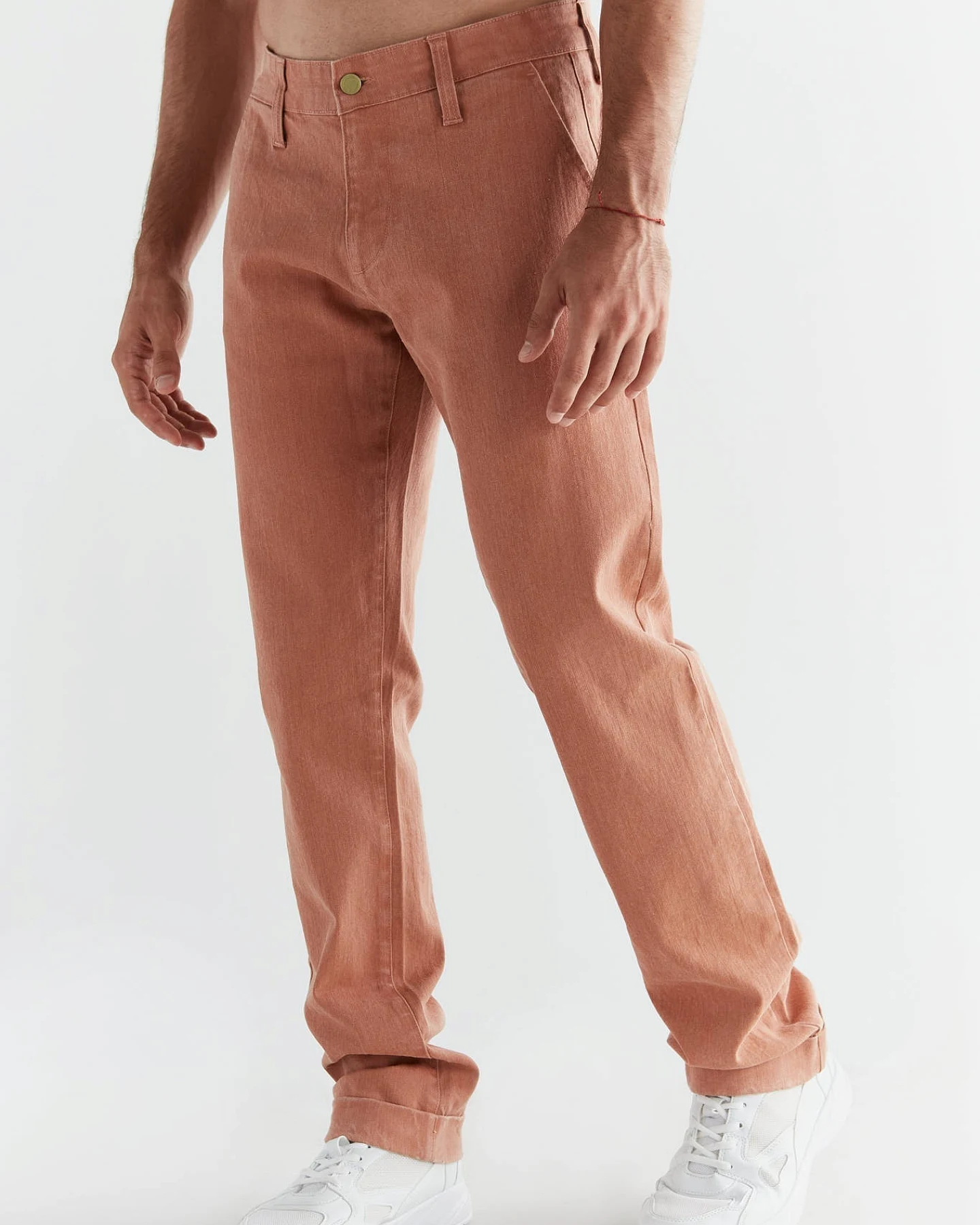 Evermind Herren vegan Denim Chinos Sunburn – Ansicht 2