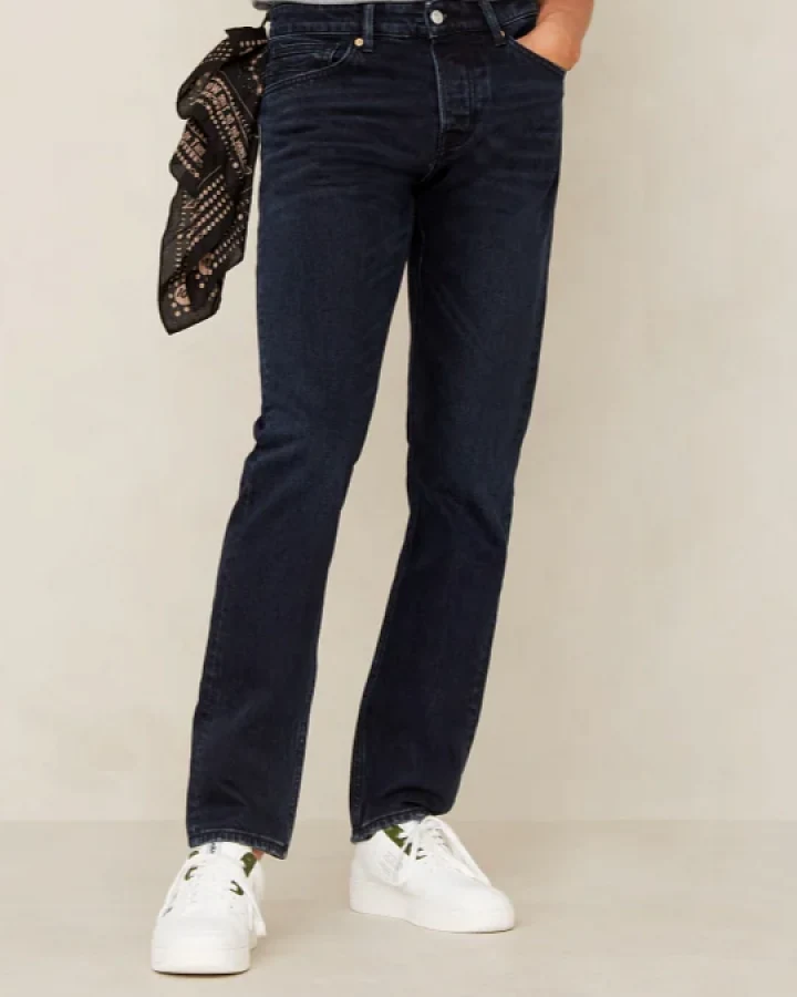 Kings of Indigo Herren vegan Jeans Edric Xavier Blau Schwarz Washed