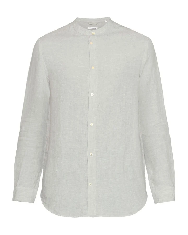 Regular Linen Stand Collar Shirt Ultimate Grey Yarndyed M