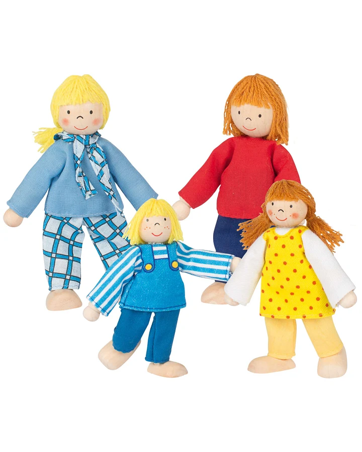 goki - Biegepuppen-Set Junge Familie