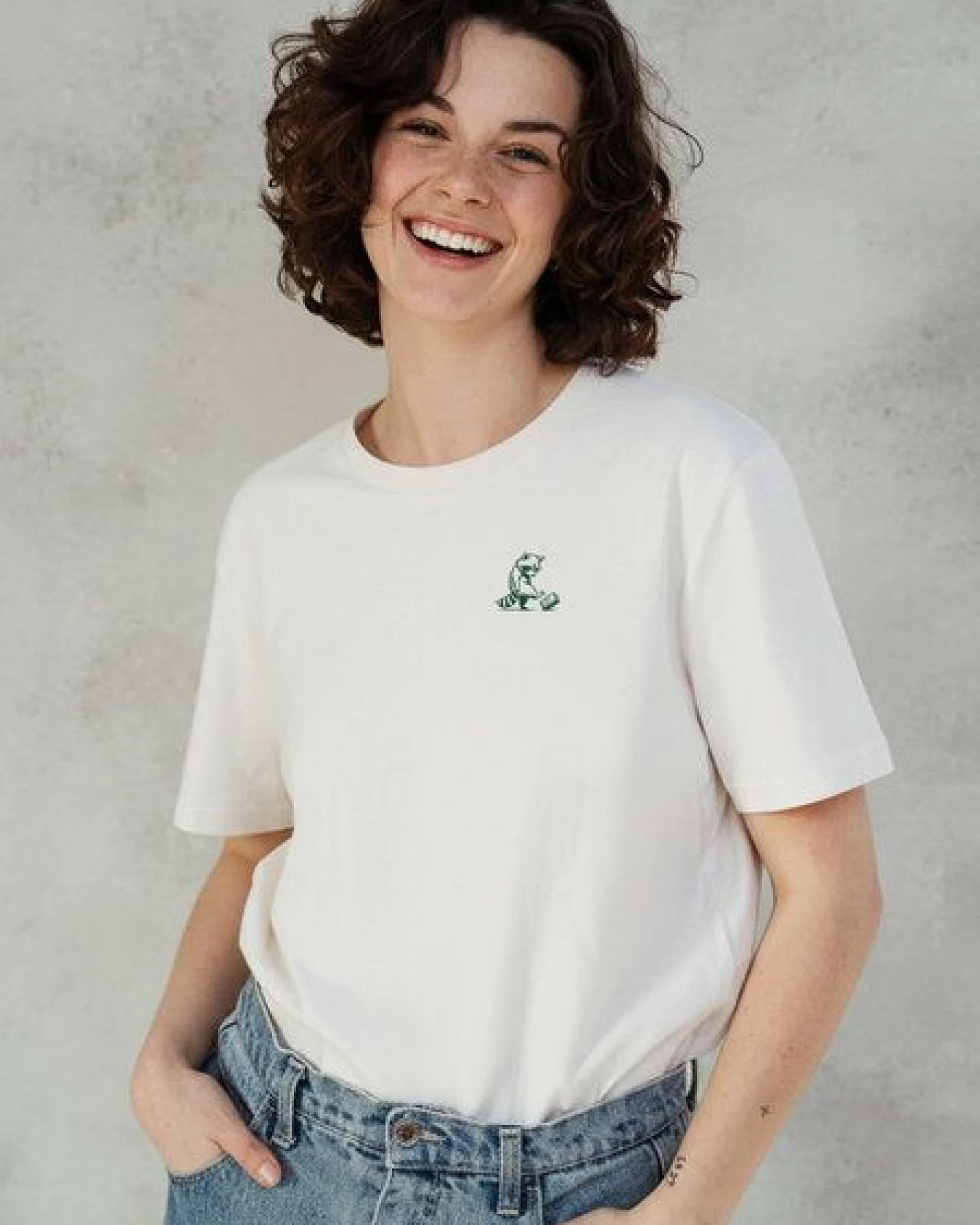 Kultgut Klassik- Shirt - Recycelte Biobaumwolle naturbelassen/ Not Now – Ansicht 2