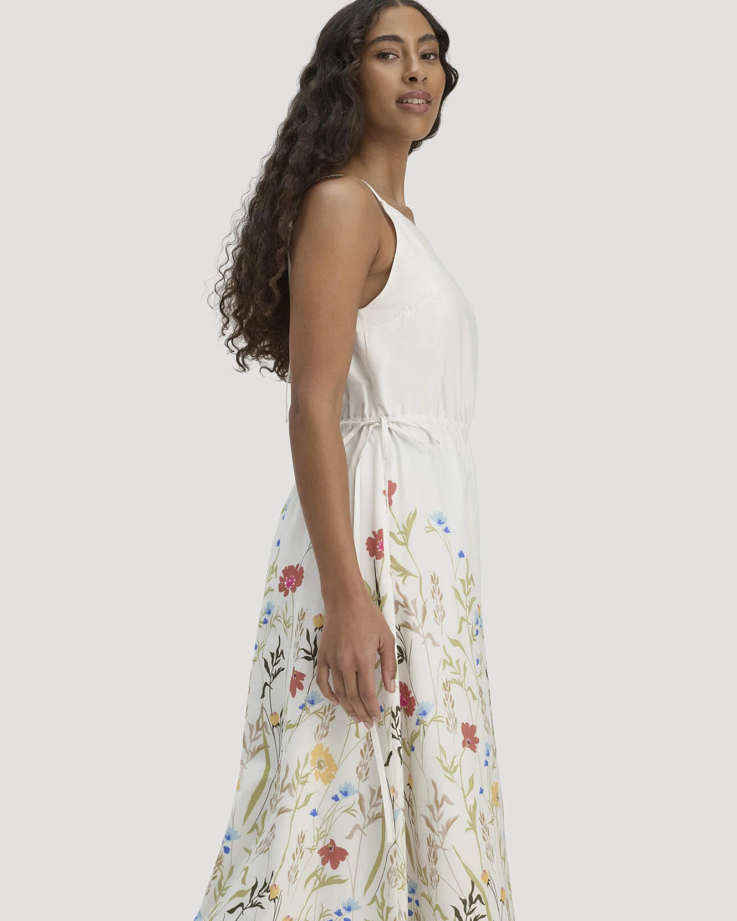 hessnatur Damen Kleid A-Linie Midi aus Bio-Baumwolle - natur - Größe 36 – Ansicht 4