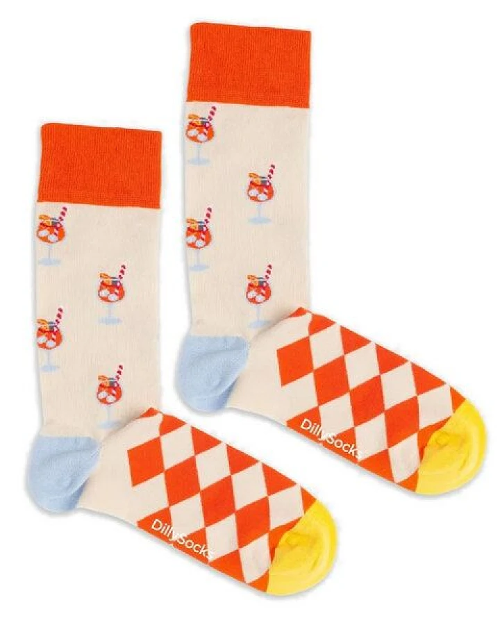 DillySocks Socken Aperol Vibes aus Biobaumwoll-Mix